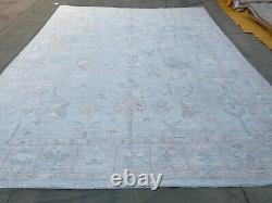 10.1x13.4 ft Afghan Oushak Turkmen Contemporary Extra Large Over Dyed Modern Rug