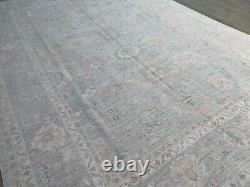 10.2x13.11 ft Muted OUSHAK Area Over Dyed Afghan Hand Knotted Faded Oriental Rug
