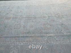 10.2x13.11 ft Muted OUSHAK Area Over Dyed Afghan Hand Knotted Faded Oriental Rug