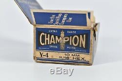 10 New Vintage Champion Y-4 Spark Plug Original Store Display Garage Man Cave