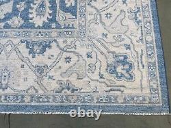 10x13.10 ft Large Area Afghan Faded Bohemian Heriz Blue Bidjar Geometric Carpet