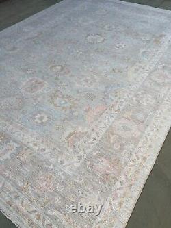 10x13.9 ft Faded Large Area Afghan Hand Knotted Turkish Oushak Muted Large Rug