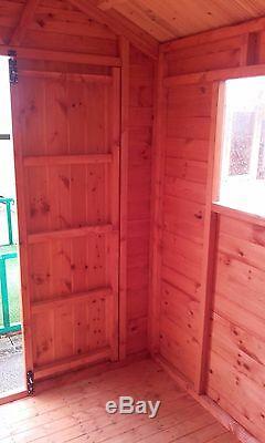 12x5 WOODEN WORKSHOP GARAGE FULLY T&G SHED STORE 12FT X 5FT APEX OR PENT ROOF