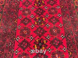 13ft Handmade Turkmen Oriental Antique Bokhara Bashiri Afghan Long Runner Carpet