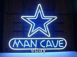 13x8 Dallas Cowboys Man Cave Neon Beer Sign Light Lamp Bar Garage Store Hang