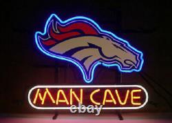 13x8 Man Cave Denver Broncos Neon Beer Sign Light Lamp Bar Garage Store Hang