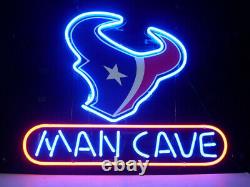 13x8 Man Cave Houston Texans Neon Beer Sign Light Lamp Bar Garage Store Hang