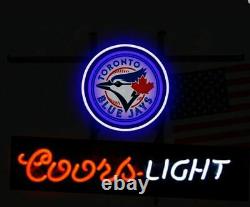 13x8 Toronto Blue Jays Coors Light Neon Beer Sign Light Lamp Bar Garage Store
