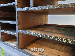 1920s Wooden antique vintage display shelves pigeon holes garage tool store old