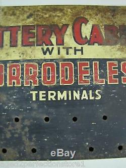 1950's BOWES BATTERY CABLES Sign Display Rack Repair Shop Parts Store Garage Ad