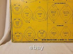 1950's Victor Exhaust Gasket Parts Store Garage Display Board GM FORD AMC