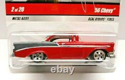 2009 HOT WHEELS LARRYS GARAGE RED'56 CHEVY CHASE With LARRY WOOD AUTOGRAPHED CARD