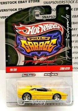 2010 HOT WHEELS PHILS GARAGE YELLOW FERRARI 288 GTO With AUTOGRAPHED CARD, RARE