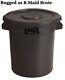 20 Gallon Commercial Grade Brown Round Heavy-duty Trash Can With Lid