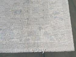 239x300 cm Hand Knotted Moroccan Oushak Off White Faded Large Living Room Rug