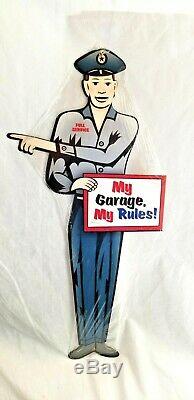 24 HUGE My Garage My Rules store front display Ad sign collector oil auto Steel