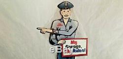 24 HUGE My Garage My Rules store front display Ad sign collector oil auto Steel
