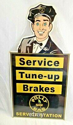 24 Polly parrot Gas Service tuneup brake Garage store display Ad USA Steel sign