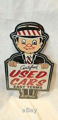 24 Salesman Easy Terms Used Car Service Garage store display Ad USA Steel sign