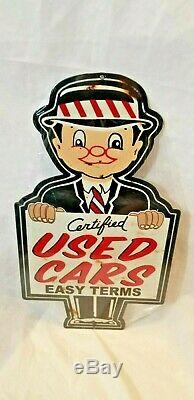 24 Salesman Easy Terms Used Car Service Garage store display Ad USA Steel sign