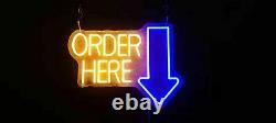 25 Order Here Large Neon Sign Light Restaurant Store Wall Hanging Decor