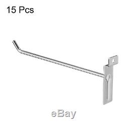 25cm Slat Wall Hook for Room Garage Retail Store Display, Chrome Plated 15Pcs