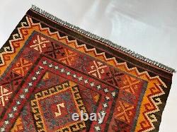 2.11x6.3 Vintage Kilim Afghan Oriental Handmade Flatweave Tribal Living Room Rug