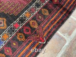 2.8x4.1 Tribal Vintage Handmade Afghan Oriental Hand Knotted Baluchi Wool Rug
