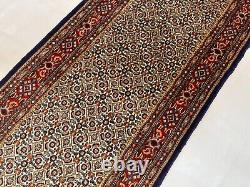 2.8x6.1 Beige Geometric Turkish Floral Hand Knotted Soft Pile Oriental Area Rug