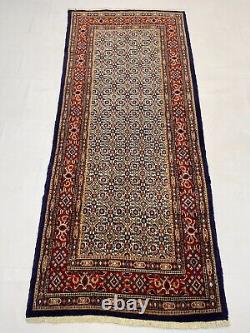 2.8x6.1 Beige Geometric Turkish Floral Hand Knotted Soft Pile Oriental Area Rug