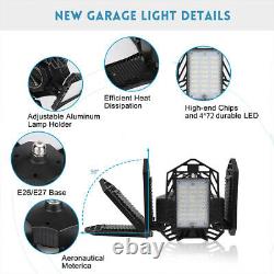 2pcs LED Work Shop Garage Light Bulb Foldable 150W 15000ml Home Store Black