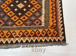 3.1x4.9 Afghan Handmade Kilim Wool Oriental Geometric Maimana Vintage Tribal Rug
