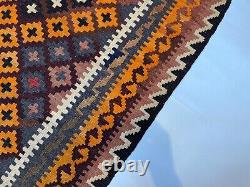 3.1x4.9 Afghan Handmade Kilim Wool Oriental Geometric Maimana Vintage Tribal Rug