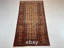 3.1x5.6 Antique Turkmen Oriental Afghan Handmade Wool Muslim Prayer Baluchi Rug