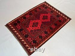 3.2x4.5 Handmade Wool Oriental 3x5 Turkmen Flatweave Afghan Traditional Area Rug