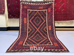 3.4x5.7 Afghan Handmade Kilim Rug 3x5 Vintage Tribal Medallion Oriental Rug