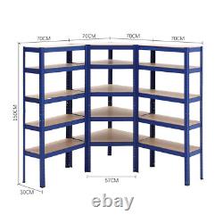 3/5 Bay Galvanised Corner Shelving/Racking Unit Garage & 3/5 Storage Racks 150cm