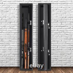 3/6 Gun Cabinet Shotgun Rifle Cupboard Firearm Safe Device Garage Shooting Store