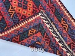 3x4.6 Tribal Vintage Handmade Ghalmori Maimana Handmade Wool Geometric Kilim Rug