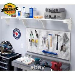 40 In. 75 In. Metal 3-Expandable Garage Shelf in White (Set of 3)