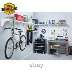 40 In. 75 In. Metal 3-Expandable Garage Shelf in White (Set of 3)