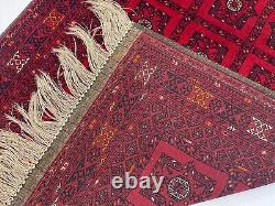 4.3x6.9 Handmade Antique Fine Oriental Afghan Wool Persian Geometric Area Rug