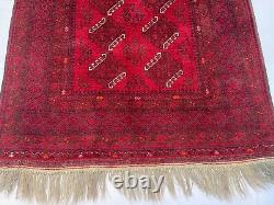4.4x7.2 Antique Red Oriental 5x7 Afghan Turkmen Veg Wool Tribal Persian Area Rug