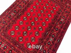4.9x7.3 Afghan Handmade Tribal Wool Vintage Persian Oriental Turkmen Bukhara Rug