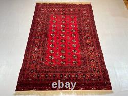 4.9x7.3 Afghan Handmade Tribal Wool Vintage Persian Oriental Turkmen Bukhara Rug