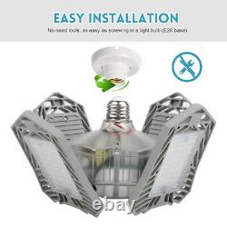 4x LED Garage Light Bulb Foldable Lights Lamp 150W 15000ml Store Indoor