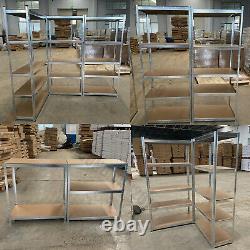5 Tier Metal Storage Rack Shelves Warehouse Storage Home Standing Heavy Duty