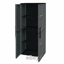 5ft Plastic Large Garage Storage Cupboard Store Shelves Unit Shed 3 Shelf New