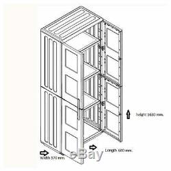 5ft Plastic Large Garage Storage Cupboard Store Shelves Unit Shed 3 Shelf New