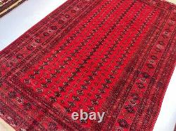 6.3x9.9 Fine Quality Turkmen Tekke Bukhara Oriental Geometric Afghan Wool Carpet